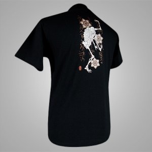 Photo1: T-shirt "Skeleton" Japanese style