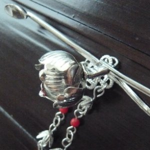 Photo4: Hair accessory"Kanzashi" silver metal