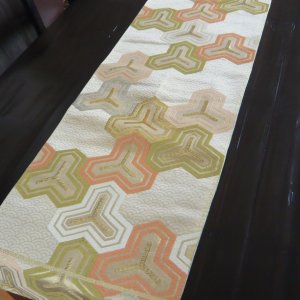 Photo1: Tortoiseshell pattern - a piece of Kimono obi fabric