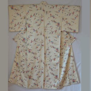 Photo1: Lovely pattern and soft colors. Vintage Kimono Komon