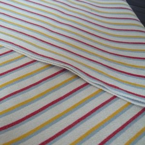 Photo2: Cute stripes kimono fabric -Silk cloth