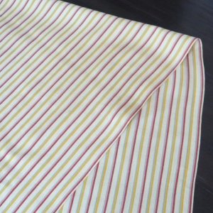 Photo4: Cute stripes kimono fabric -Silk cloth