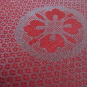 Photo3: Wine red and  kimono fabric -cloth for sewing