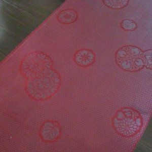 Photo4: Wine red and  kimono fabric -cloth for sewing