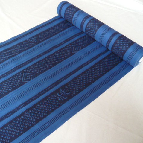 Men's yukata material/dark blue - Yukata cotton fabric