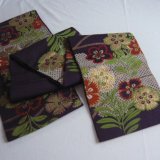 Photo: Purple and cute flower pattern vintage Obi (Kimono Belt)