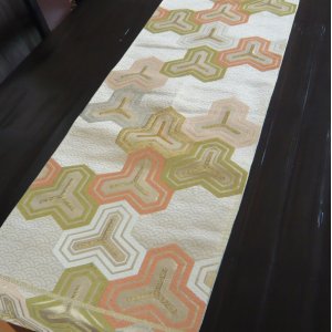 Photo: Tortoiseshell pattern - a piece of Kimono obi fabric
