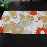 Photo: Flower & waves - a piece of Kimono obi fabric