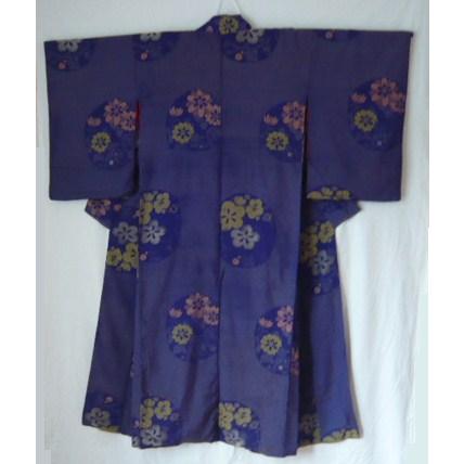 Photo2: Fascinating purple and red color vintage kimono