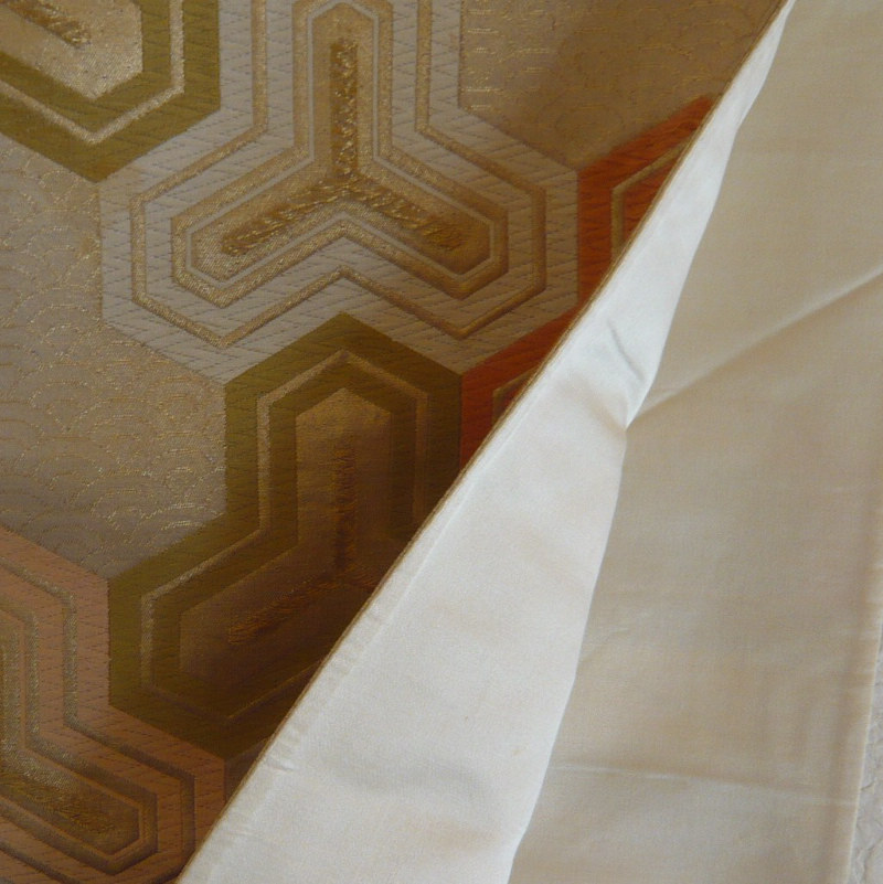 Photo5: Tortoiseshell pattern - a piece of Kimono obi fabric