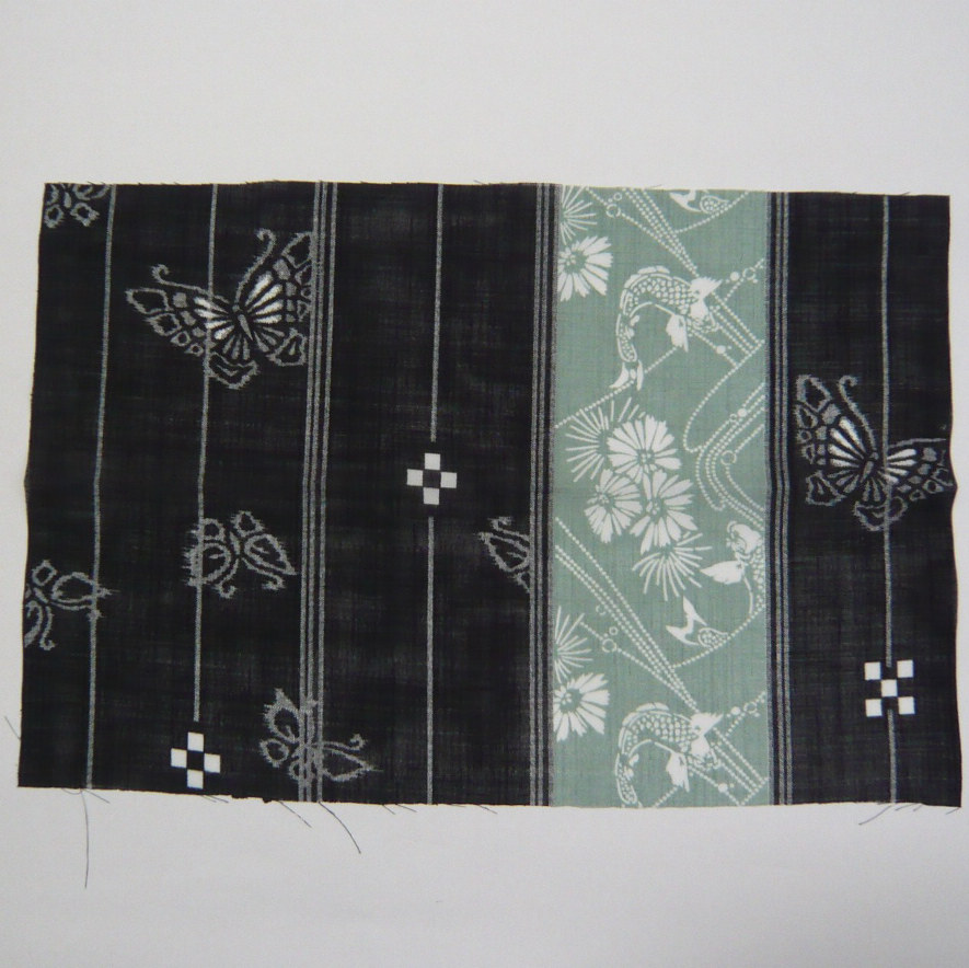 Photo: Attractive design kimono fabric set (Bingata B)