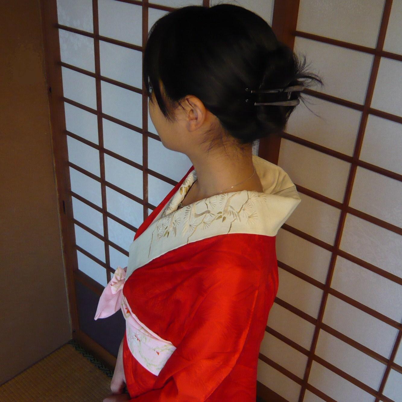 Photo: Ｆascinating red color ~~  Vintage Kimono Juban red