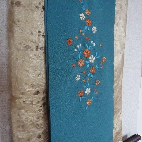 Photo5: Turquoise blue  "haneri" - Kimono accessory