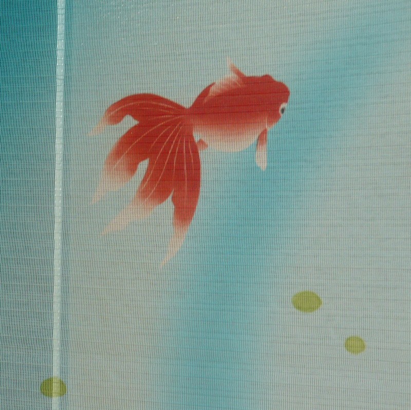 Photo3: Cool gold fish curtain (Noren)