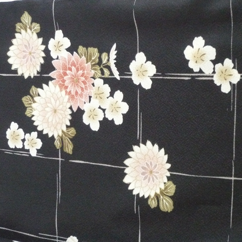 Photo: New kimono-Cool black color with goegeous fowers