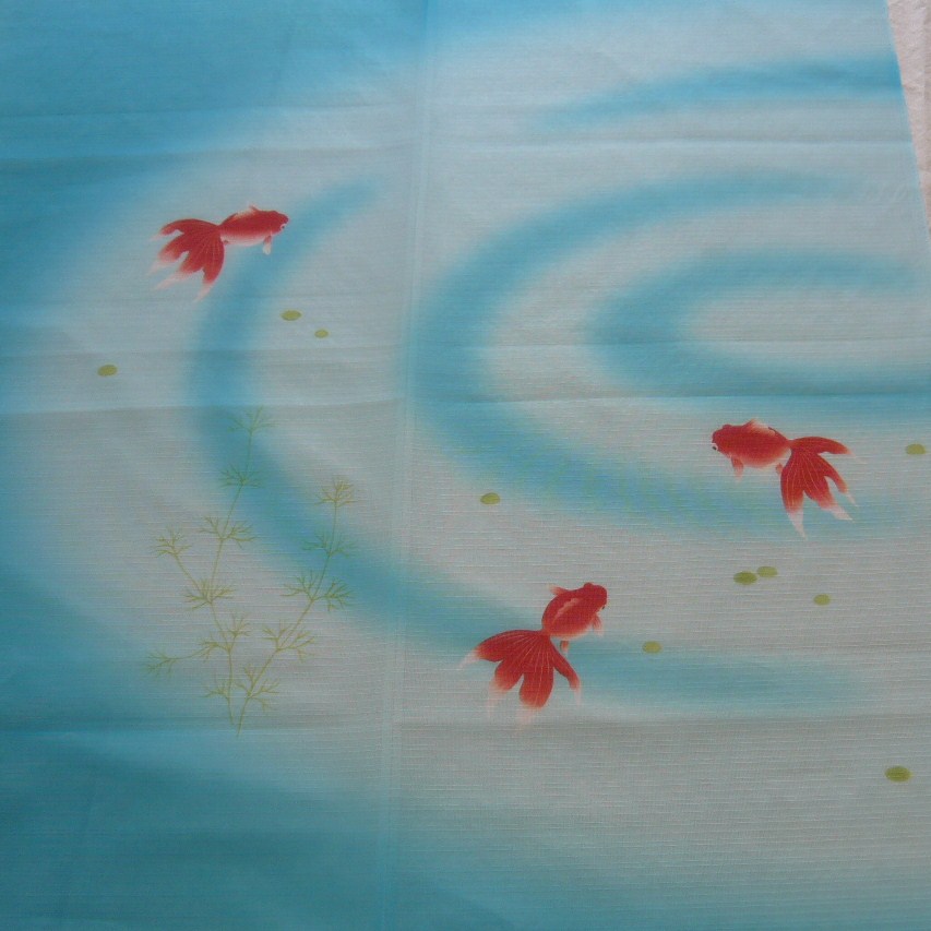 Photo: Cool gold fish curtain (Noren)