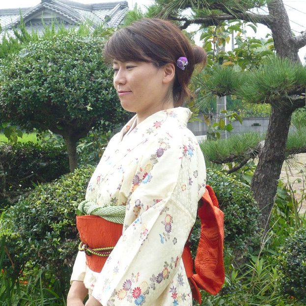 Photo5: Lovely pattern and soft colors. Vintage Kimono Komon