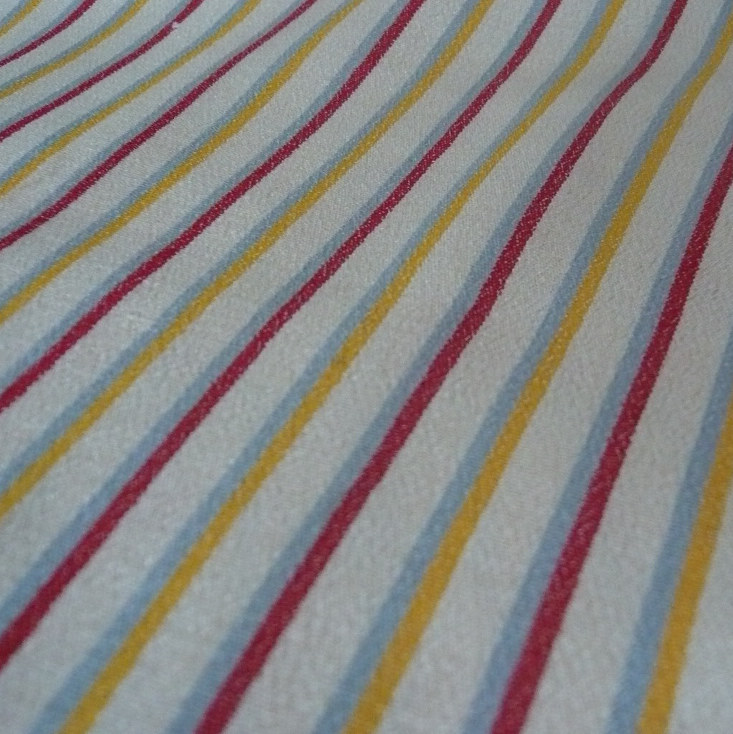 Photo3: Cute stripes kimono fabric -Silk cloth
