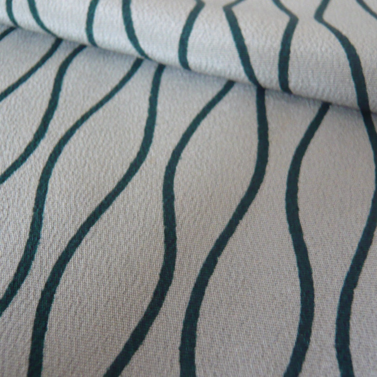 Photo: Green waving line kimono fabric -cloth for sewing