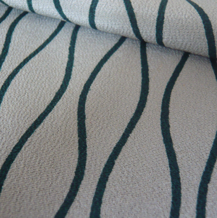 Photo3: Green waving line kimono fabric -cloth for sewing