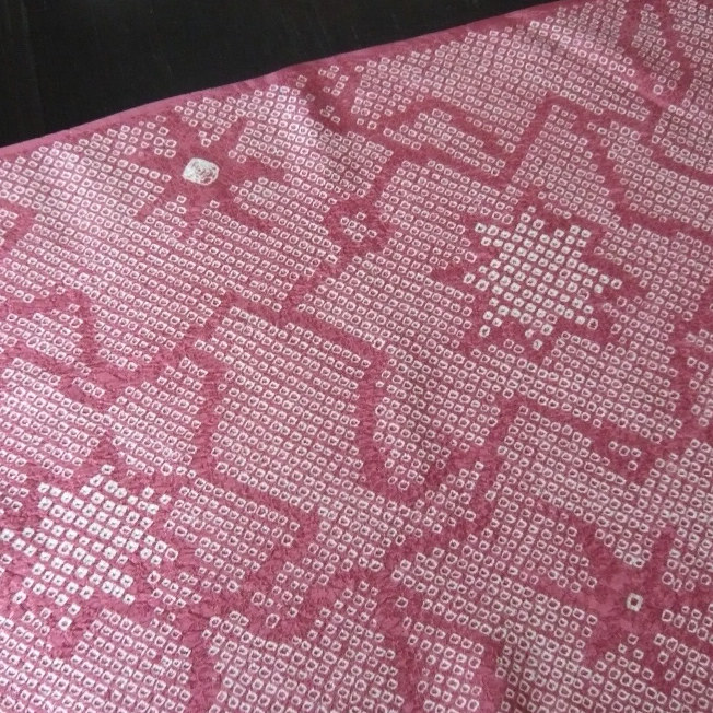 Photo3: Pink "Shibori"cloth - kimono fabric(small size)