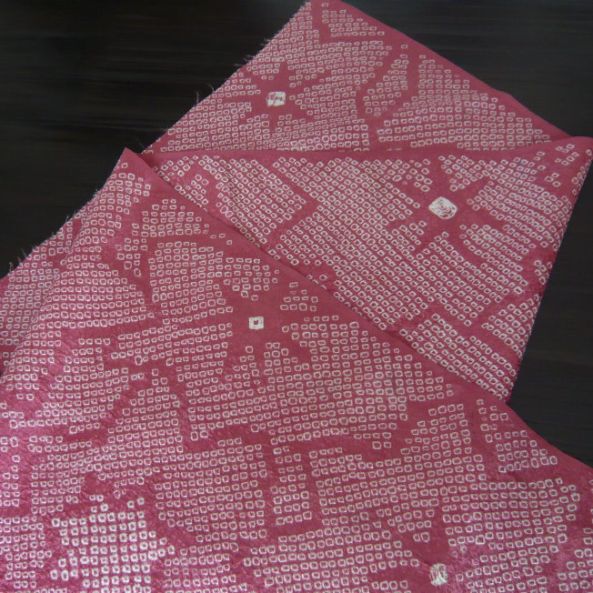 Photo3: Pink "Shibori"cloth - kimono fabric